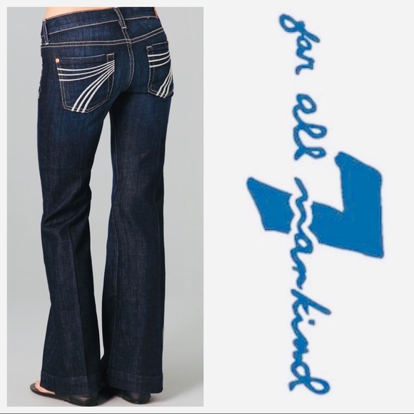 7 For All Mankind Denim - 7 For All Mankind 29x30 Dojo White Stitch Flare